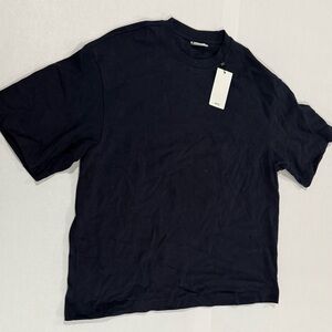 New! Mango Men's Designer Dark Navy Oversized Short Sleeve Tee  Size- Medium